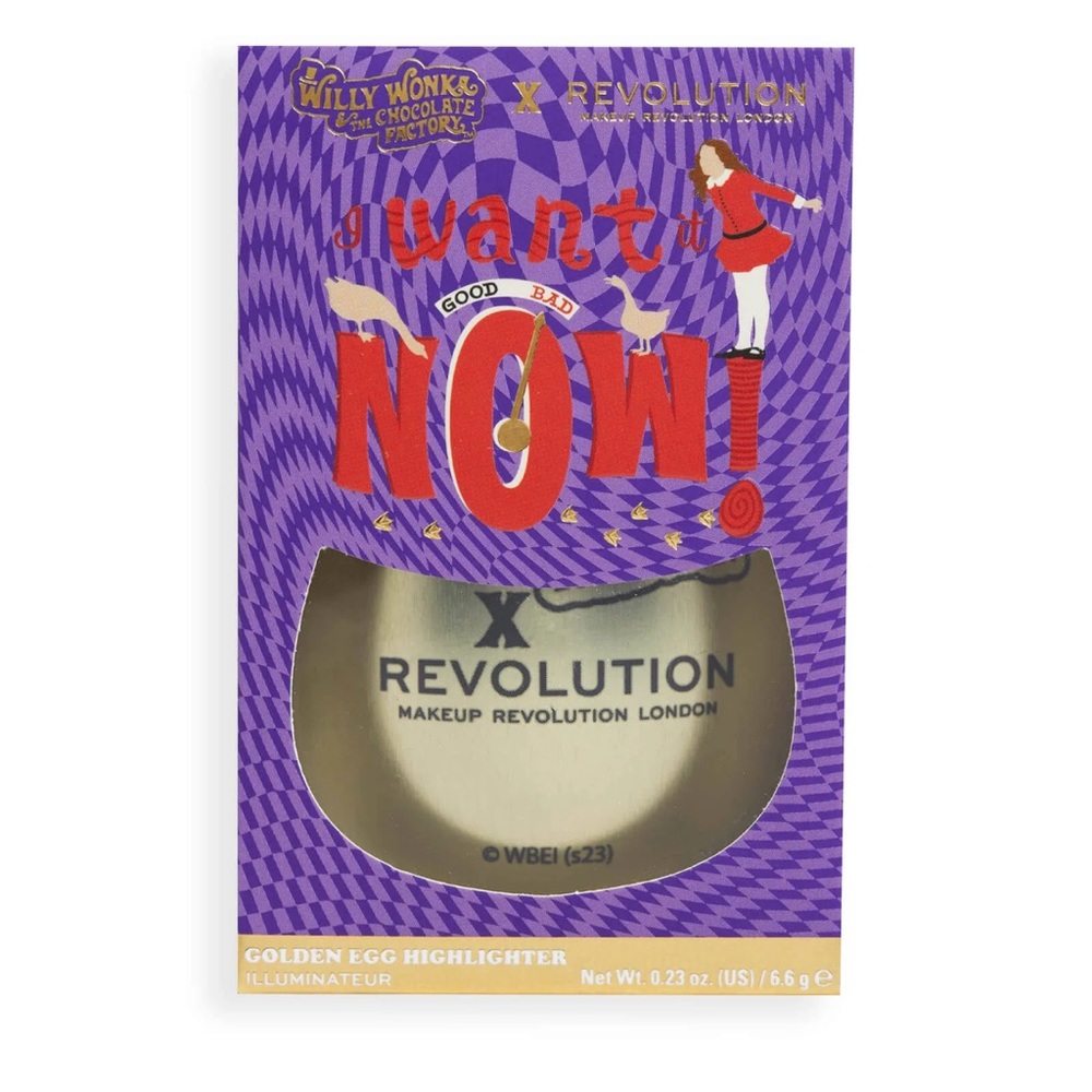 Revolution x Willy Wonka Good Egg Bad Egg Golden Highlighter(NWT)
